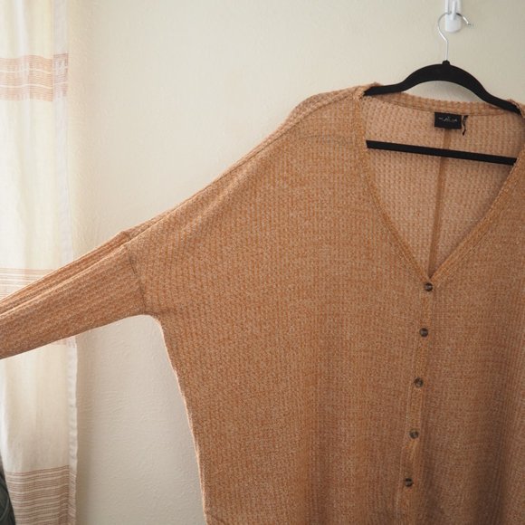 !! Out From Under Urban Outfitters Orange Jojo Waffle Knit Oversized - Picture 7 of 8